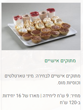 טארטלטים וסוגי מתוקים במנות קטנות