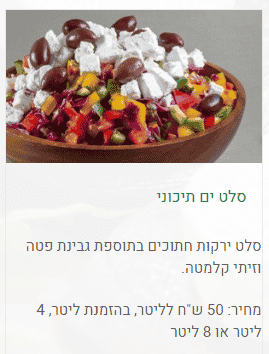 סלט ים תיכוני עשיר לקייטרינג